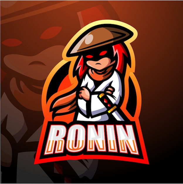 Ronin mascote esport ilustração