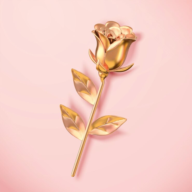 Vetor rosa de metal dourado 3d