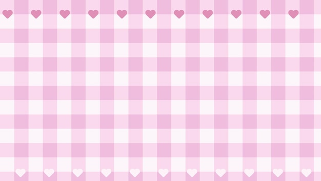 Vetor rosa pastel estético com damas de guingão de coração xadrez xadrez papel de parede ilustração perfeito para papel de parede pano de fundo cartão postal banner