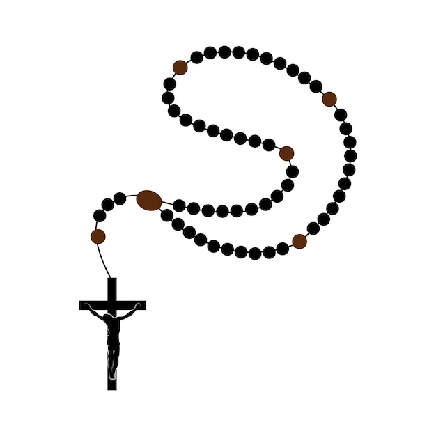 Rosário católico de madeira marrom Colar de cruz Rosário Rosário de miçangas Oração do rosário