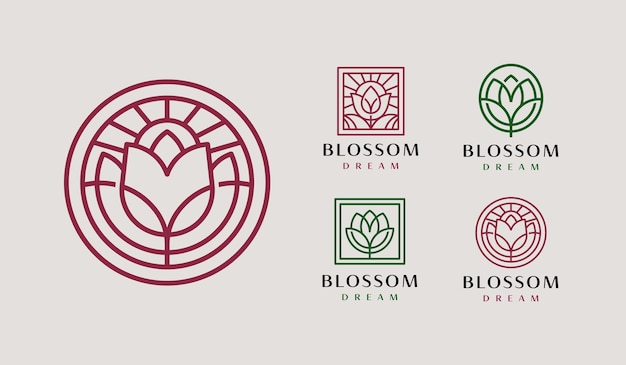 Rose leaf flower plant logo universal creative premium symbol vector sign icon logo template vector ilustração