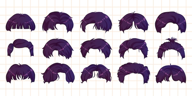 cabelo emo dos desenhos animados de textura grunge retrô 13823048 Vetor no  Vecteezy