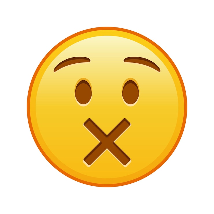 Vetor rosto com boca riscada tamanho grande de sorriso emoji amarelo