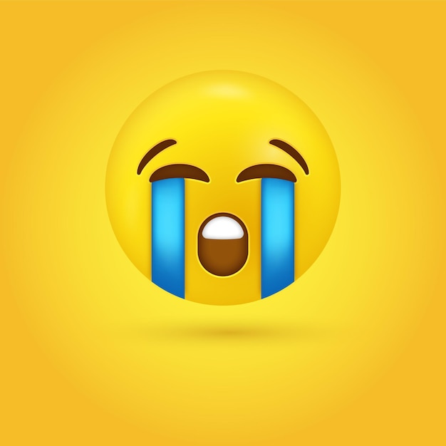 rosto de emoji chorando alto no moderno - emoticon de lágrimas tristes soluçando