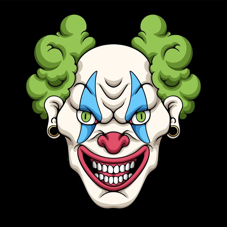 Vetor rosto de palhaço sorridente ilustração