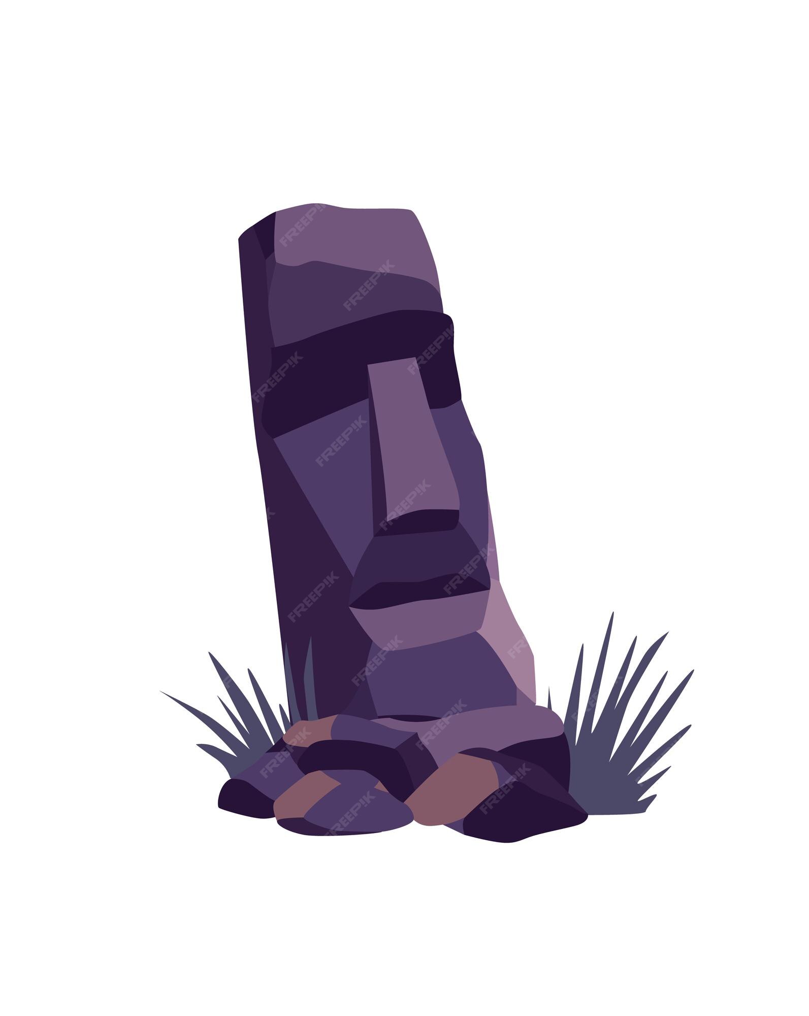 Ilustração vetorial de estátuas moai na ilha de páscoa