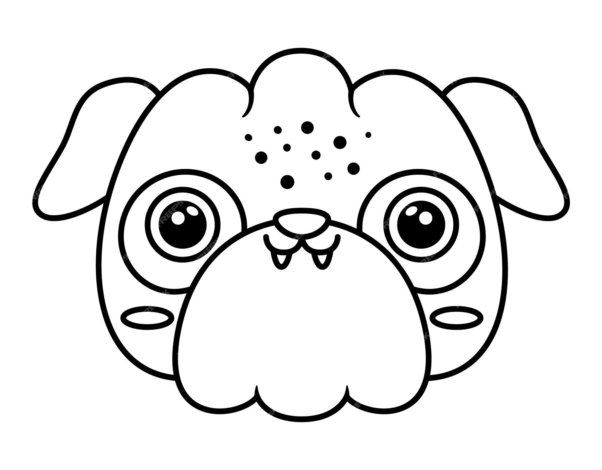 Desenho e Imagem Pug Filhote De Cachorro para Colorir e Imprimir Grátis  para Adultos e Crianças 