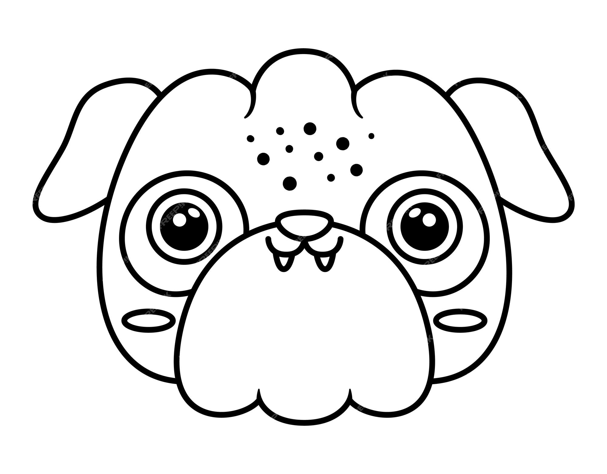 Desenho e Imagem Pug Filhote De Cachorro para Colorir e Imprimir Grátis  para Adultos e Crianças 