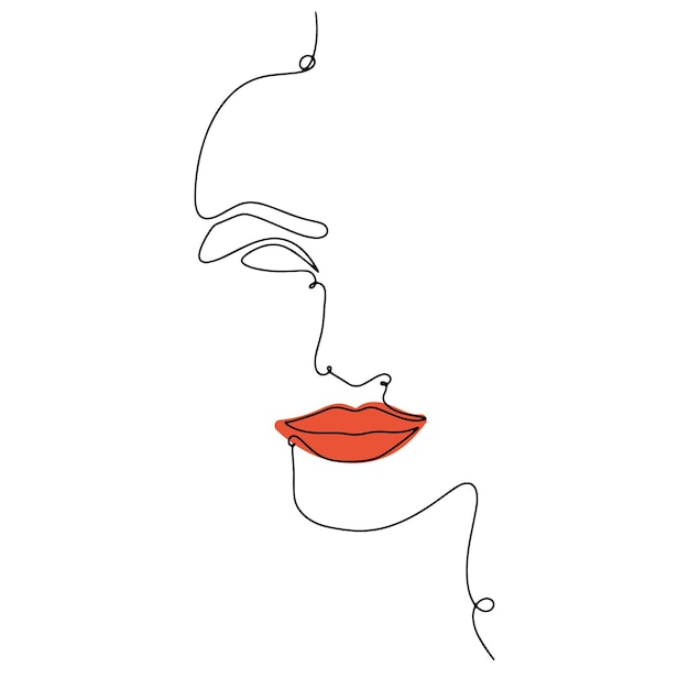 sorria com ícone linear de lábios femininos. ilustração de linha fina. rosto  beijando. símbolo de contorno. desenho de contorno isolado de vetor 3761116  Vetor no Vecteezy