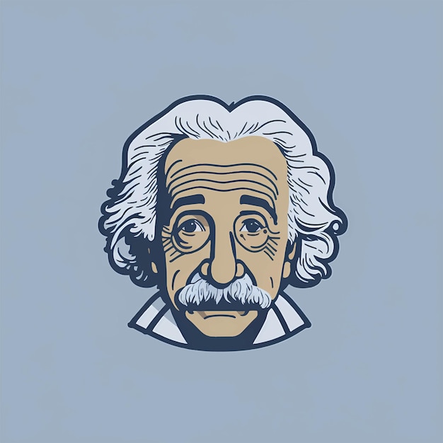 Rosto dos grandes cientistas albert einstein ilustração vetorial