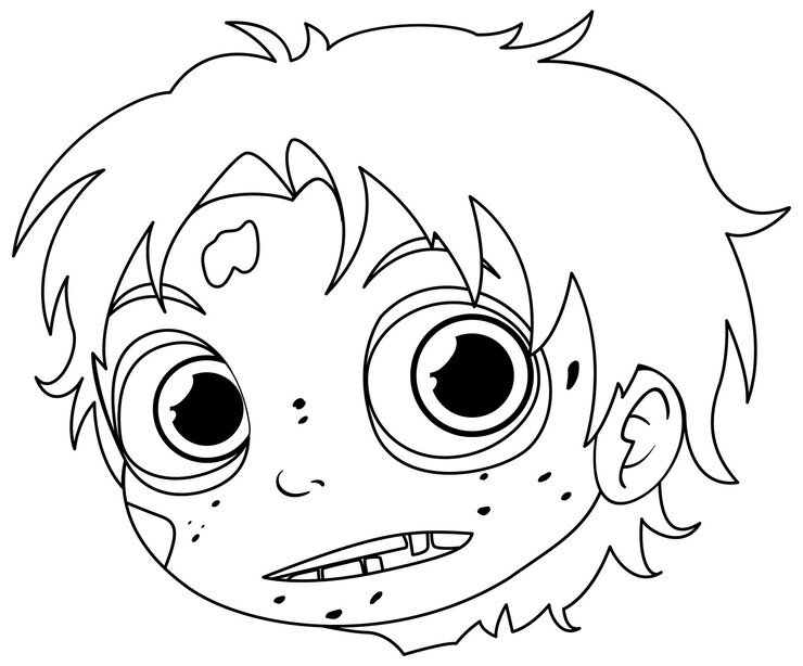 Vetor rosto jovem de desenho animado de um adolescente