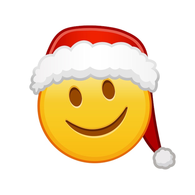 Vetor rosto levemente sorridente de natal grande tamanho de sorriso emoji amarelo