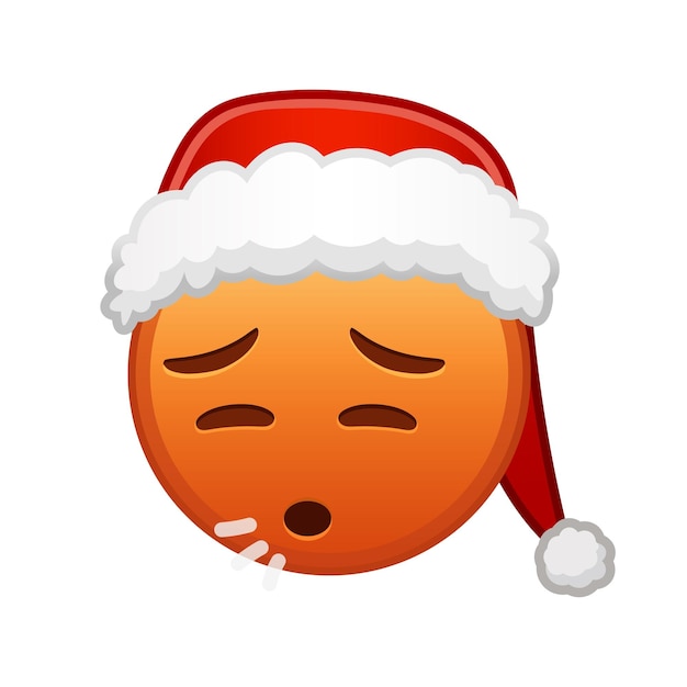 Rosto suado de natal grande tamanho de sorriso emoji vermelho