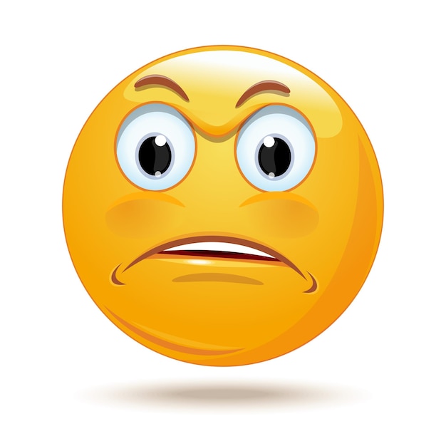 Emoticon Perturbado Com Expressão Facial Triste Ícone Isolado Vetor Emoji  imagem vetorial de Seamartini© 504558338