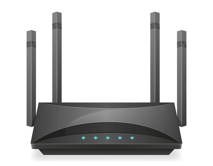 Vetor roteador wifi para ilustração vetorial de transmissão de internet