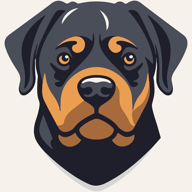 Vetor rottweiler desenhado à mão