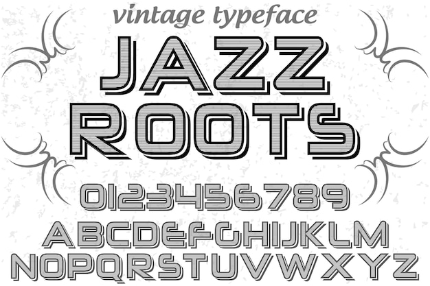 Rotulação de tipo retro design jazz raízes