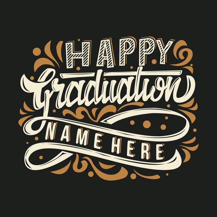 Rotulação feliz da mão da graduação