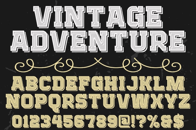 Vetor rotulação typeface rótulo design vintage aventura