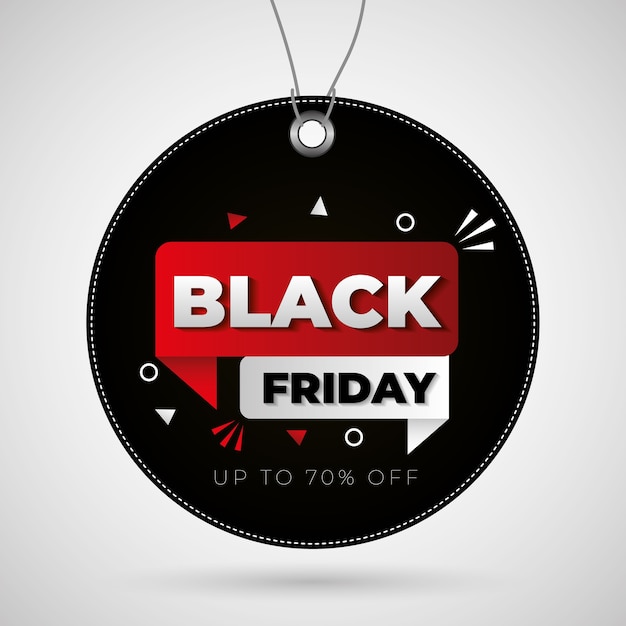 Rótulo black friday com descontos