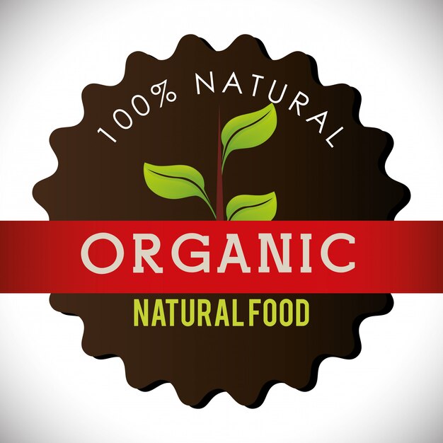 Vetor rótulo de alimentos naturais orgânicos