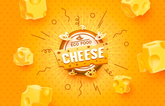 Rótulo de comida ecológica de queijo