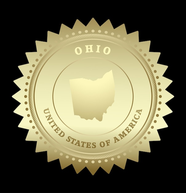 Rótulo de estrela de ouro Ohio