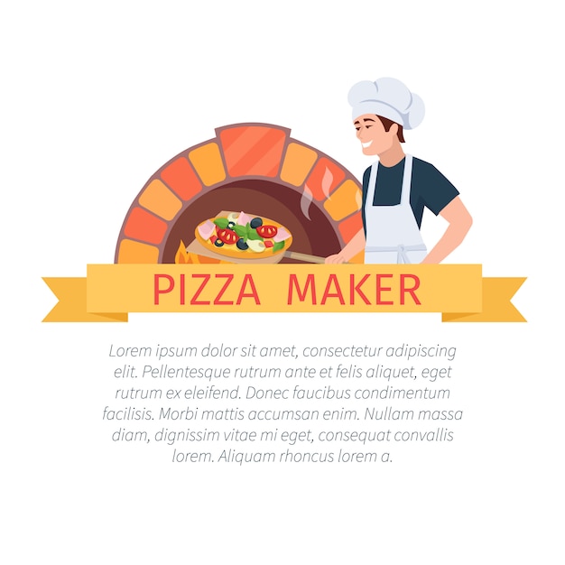 Vetor rótulo de fabricante de pizza