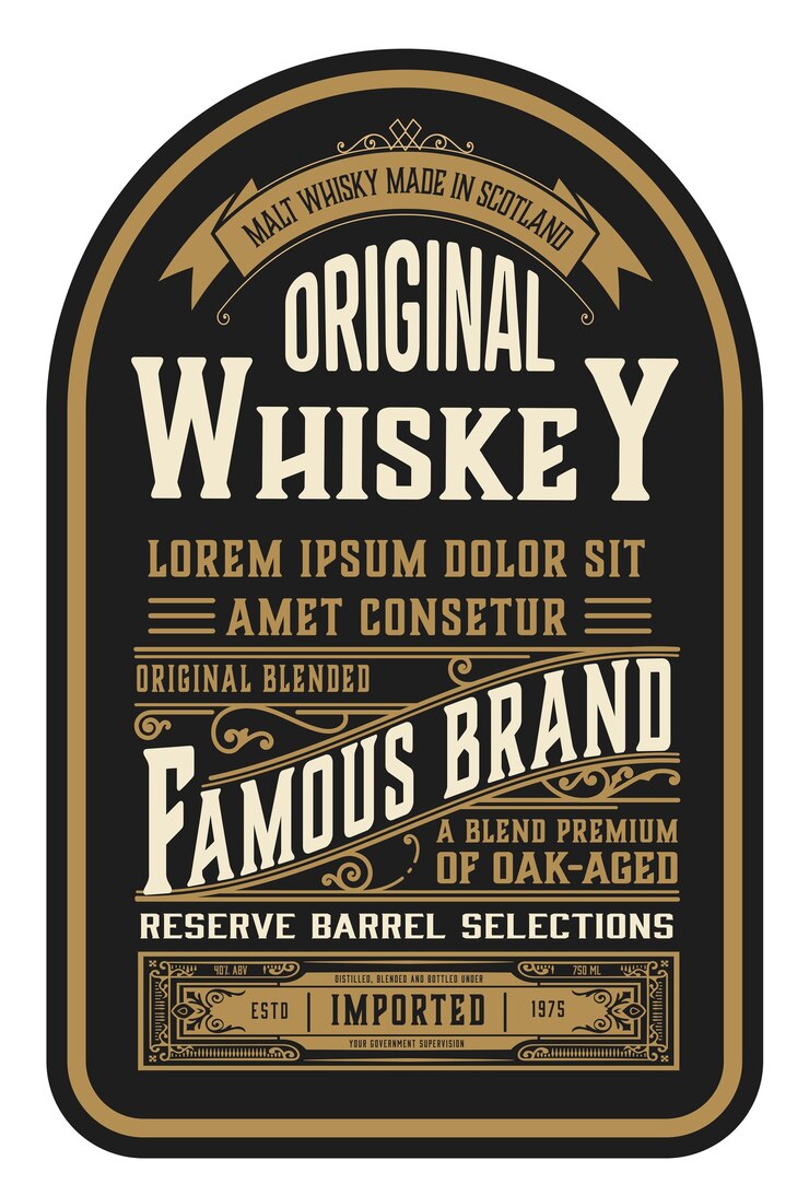 Rótulo de licor com design retro