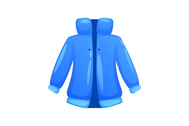 Vetor rótulo de roupa de inverno de jaqueta azul