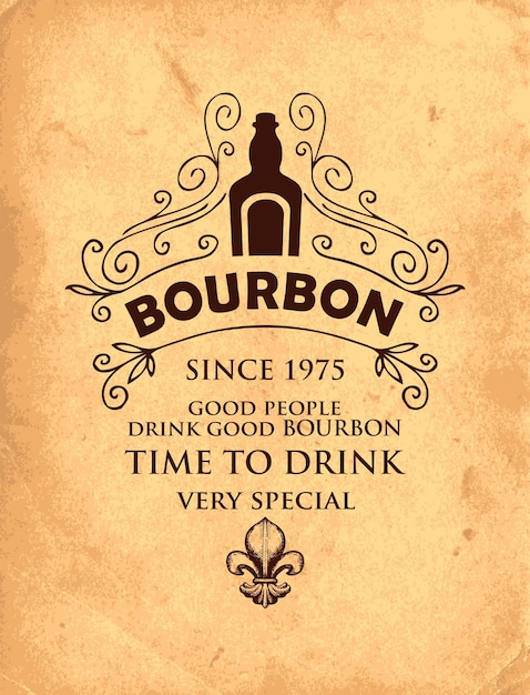 Rótulo para bourbon em estilo vintage