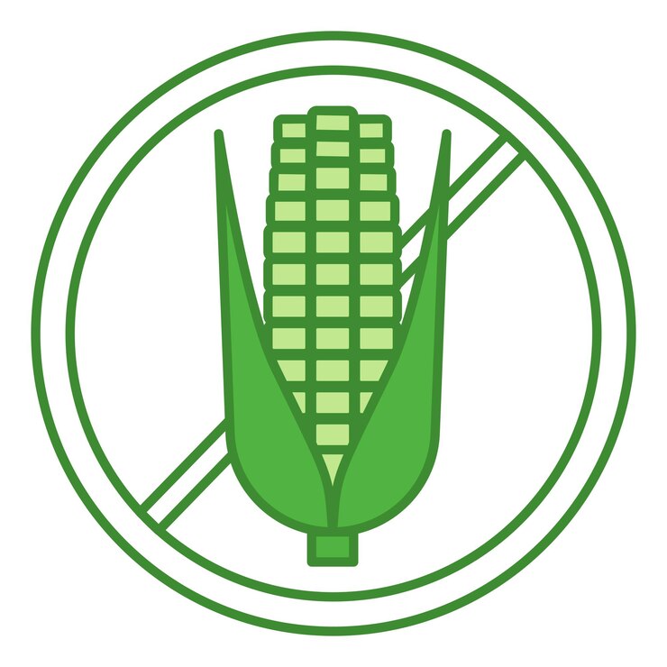 Vetor rótulo verde sem milho