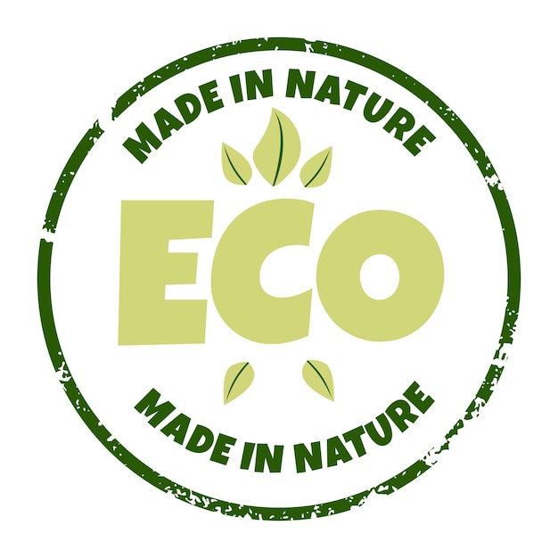 Vetor rótulo verde texturizado com folhas para produtos ecológicos orgânicos ilustração vetorial do logotipo do distintivo de etiqueta de produtos biológicos naturais