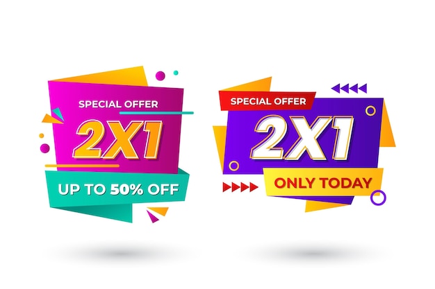 Rótulos de promoção 2x1