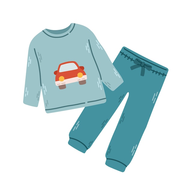 Vetor roupa de dormir para meninos pijama, camisola, roupa de dormir, ilustração vetorial isolada eps 10