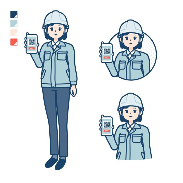 Roupa de trabalho simples mulherSmartphonesem dinheiro