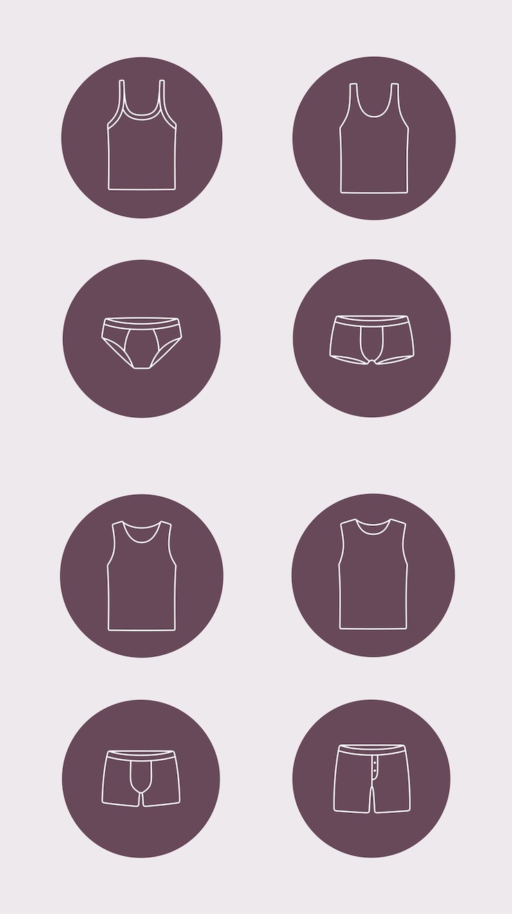 Vetor roupa interior masculina ícone de camisa de tanque e calcinha em um círculo ilustração vetorial