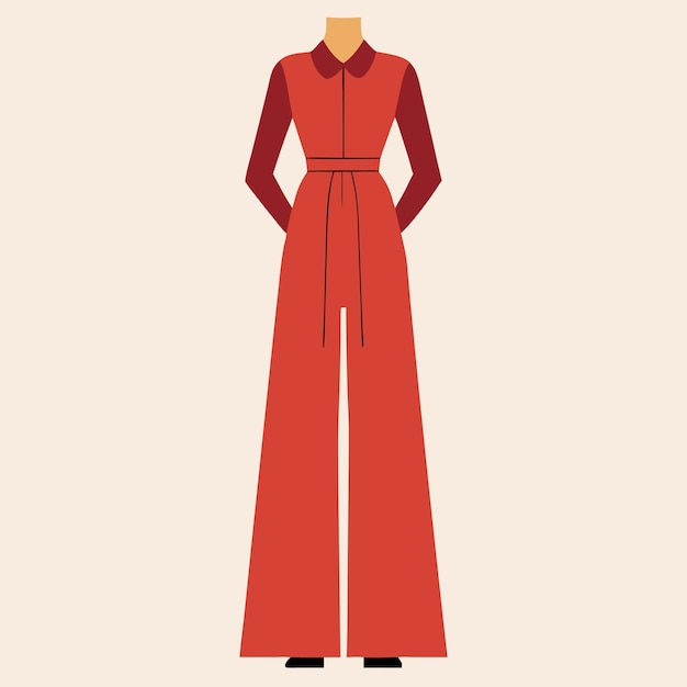 Roupa longa elegante para mulheres Moda Vector Ilustração de design moderno