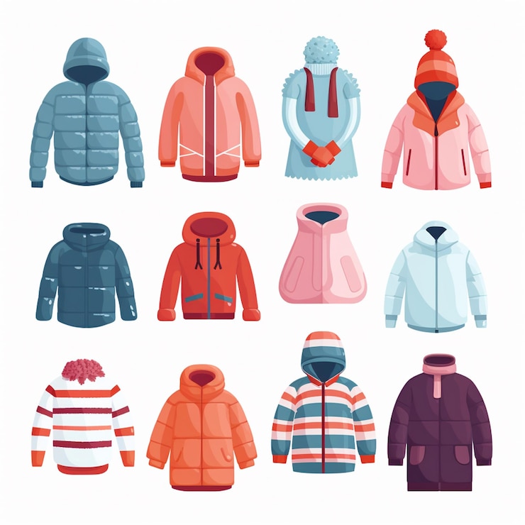 Vetor roupas vetoriais ilustração isolada roupas moda roupas conjunto ícone tecido desenho