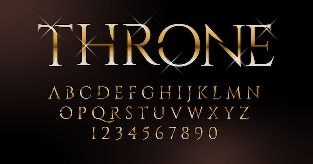 Royal gold classic elegant font set