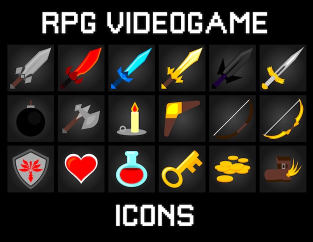 Rpg videogame icons