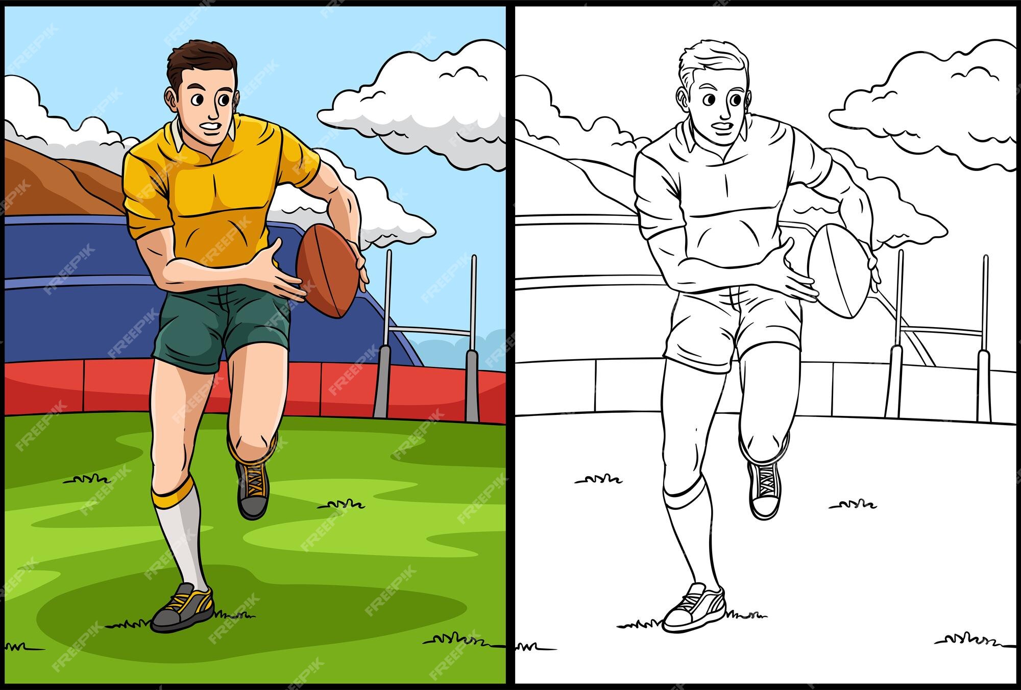 Desenhos para colorir de desenho de um jogo de rugby para colorir