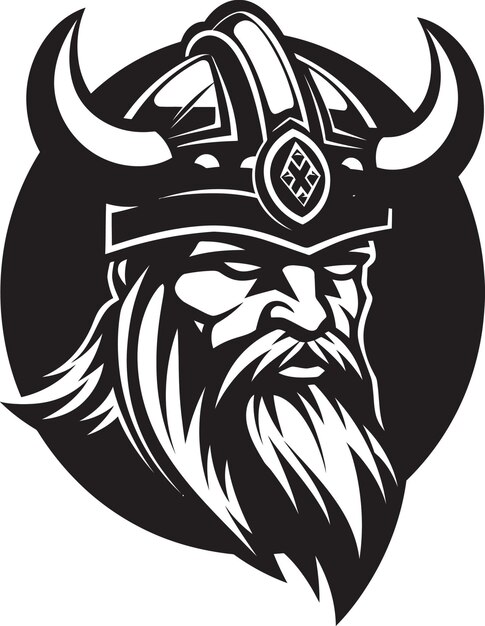 Vetor runebound berserker um viking mascote da sabedoria ebon raider chefe um black vector viking logo