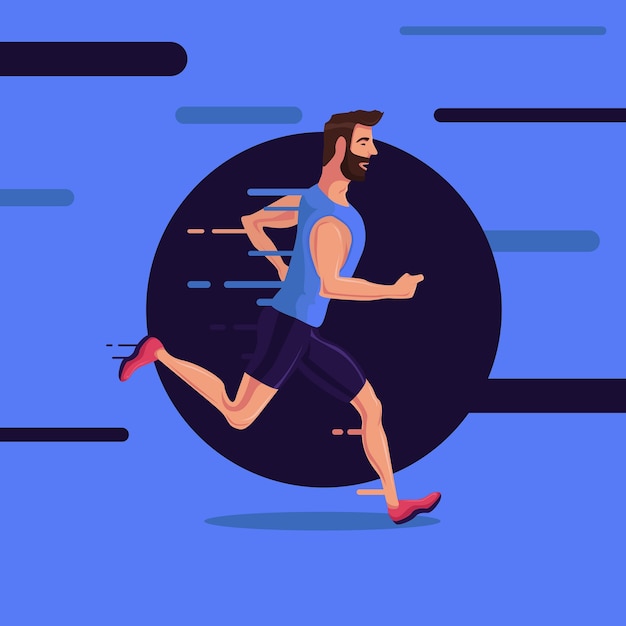 Running Man Workout Illustration