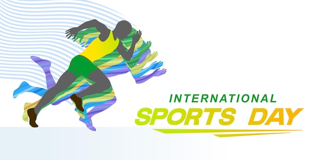 Running Sport Banner Design Ilustração vetorial de fundo de corrida