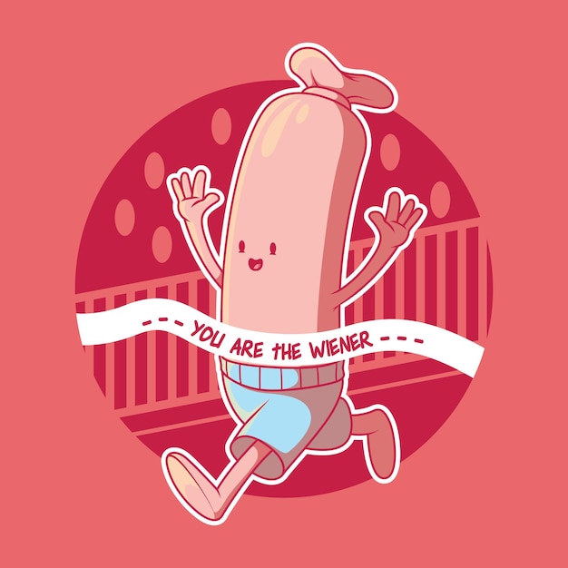 Running wiener illustration conceito de design de saúde alimentar esportiva