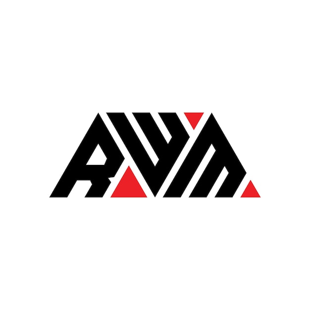 RWM triângulo letra logotipo design com forma de triângulo RWM logotipo triângulo design monograma RWM vector triângulo logotipo modelo com cor vermelha RWM logótipo triangular simples elegante e luxuoso Logotipo RWM