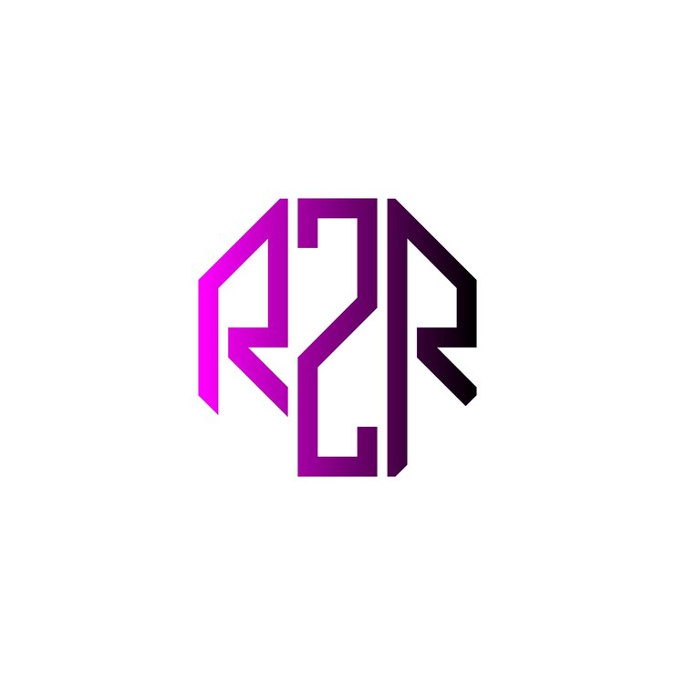 RZR Design inicial criativo moderno minimalista atemporal de monograma de espaço negativo