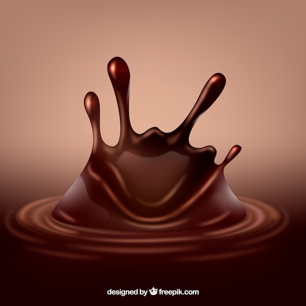 saboroso chocolate líquido salpicado em estilo realista