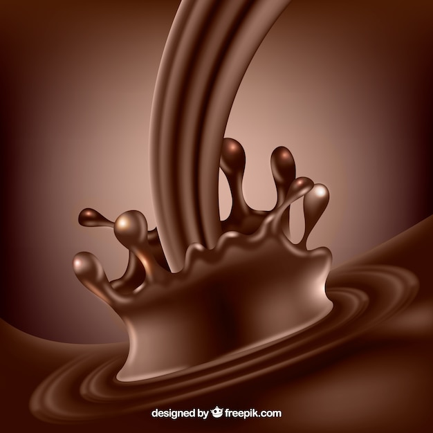 saboroso chocolate líquido salpicado em estilo realista